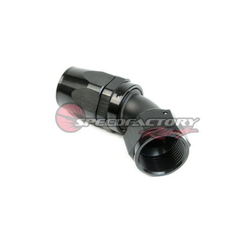 SpeedFactory Racing -10 AN Black Anodized Hose End Fitting - 45 Degree (SF-11-310-45)