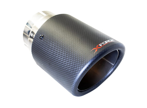 XForce Carbon Fiber Double Wall Angle Cut Exhaust Tips (TC-AW45)