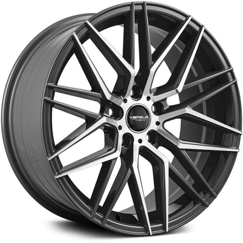 Versus Racing VS1121 Black w/Machined Spoke Faces 17x7.5 | 5x114.3 (VS112117755114+40BMF)