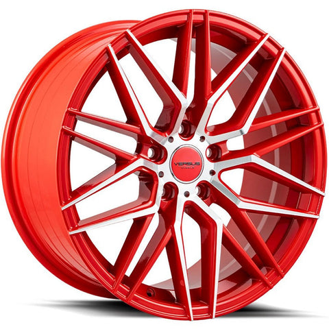 Versus Racing VS1121 Gloss Red w/Machined Spoke Faces 17x7.5 | 5x114.3 (VS112117755114+40RMF)