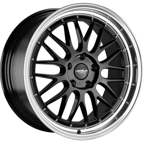 Versus Racing VS243 Black w/Gold Hardware 18x8 | 5x114.3 (VS2431885114+35BLACK/GR)