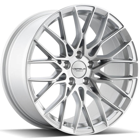 Versus Racing VS442 Silver w/Machined Spoke Faces and Outer Lip Ring 17x7.5 | 5x114.3 (VS44217755114+38SMF)