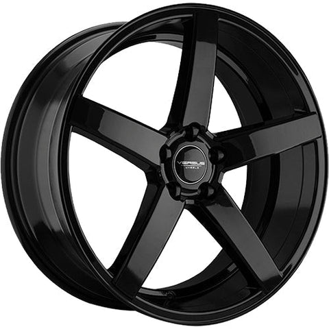 Versus Racing VS541 Black w/Machined Spoke Faces and Outer Lip Ring 17x7.5 | 5x114.3 (VS54117755114+40BMF)