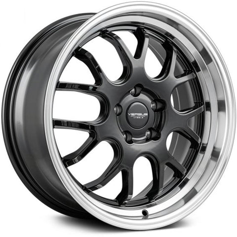 Versus Racing VS824 Gloss Black w/Polished Lip 18x8.5 | 5x120 (VS82418855120+35BLACK/PL)