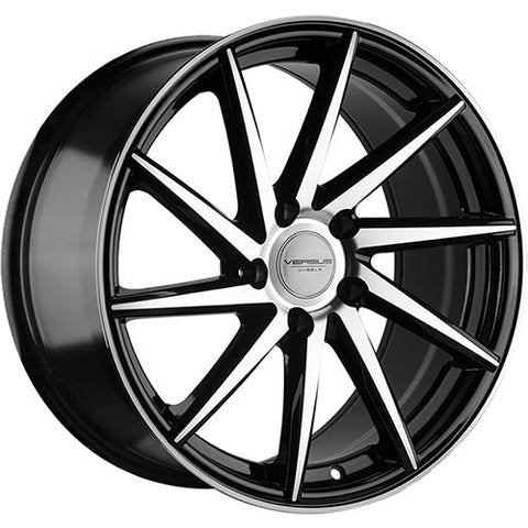 Versus Racing VS267 Black w/Machined Spoke Faces and Outer Lip Ring 18x8.5 | 5x112 (VS26718855112+35BMF)