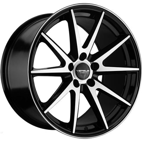 Versus Racing VS73 Black w/Machined Spoke Faces and Outer Lip Ring 18x8.5 | 5x120 (VS7318855120+35BMF)