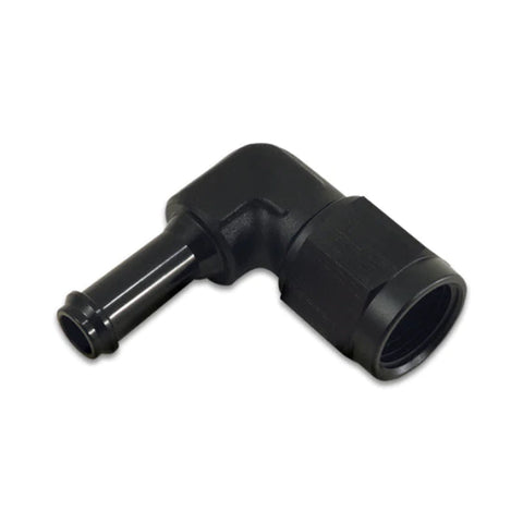 Vibrant Female -6AN to 5/16in Hose Barb 90 Degree Adapter Fitting - Anodized Black (12025)