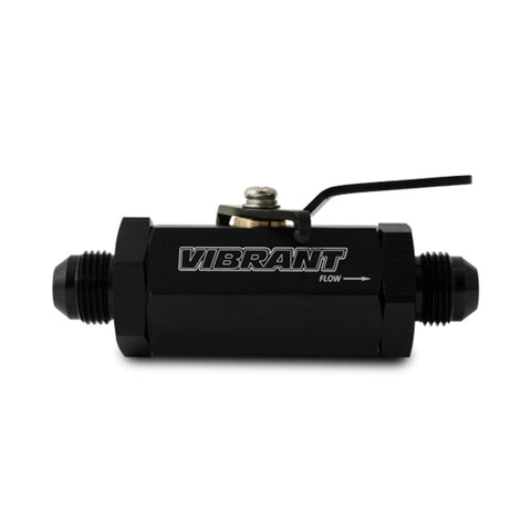 Vibrant -8AN to -8AN Male Shut Off Valve - Black (16748)