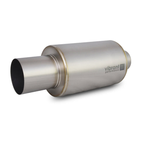 Vibrant Titanium Muffler w/Straight Cut Natural Tip - 3.5in Inlet / 3.5in Outlet (17565)