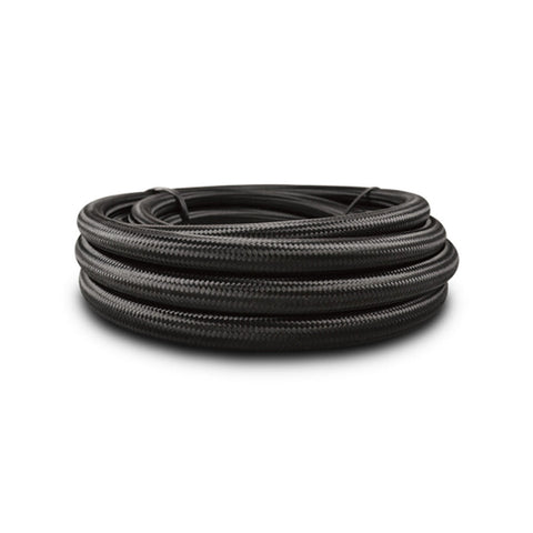 Vibrant -6 AN Black Nylon Braided Flex Hose w/ PTFE liner - 20FT long (18976)