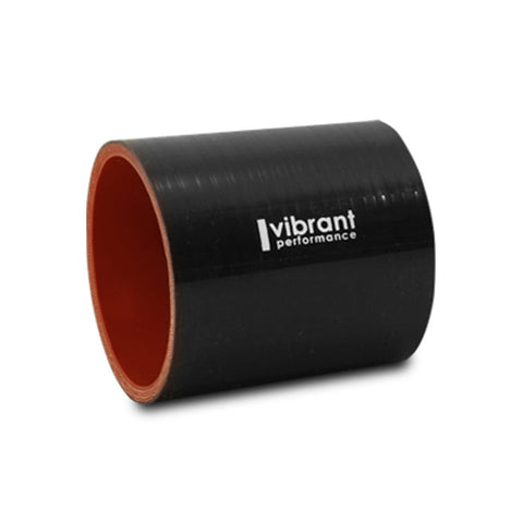 Vibrant 4 Ply Reinforced Silicone Straight Hose Coupling - 1.75in I.D. x 3in long - Black (2704)