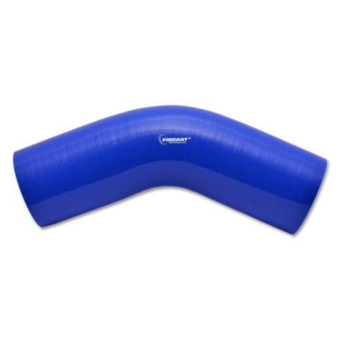 Vibrant 4 Ply Reinforced Silicone Elbow Connector - 4in I.D. - 45 deg. Elbow - Blue (2756B)