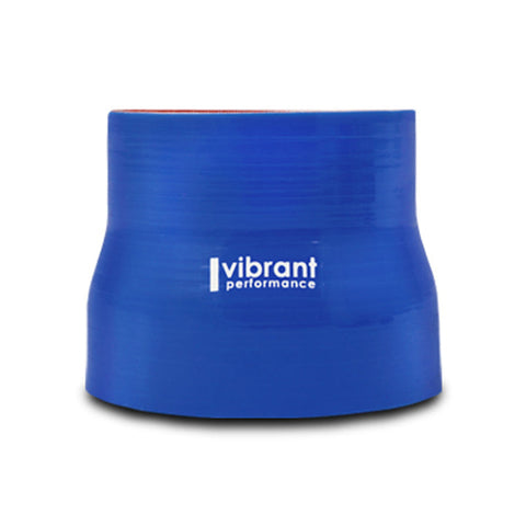 Vibrant 2.75in I.D. x 3.25in I.D. x 3in Long Gloss Blue Silicone Transition Hose (2834B)