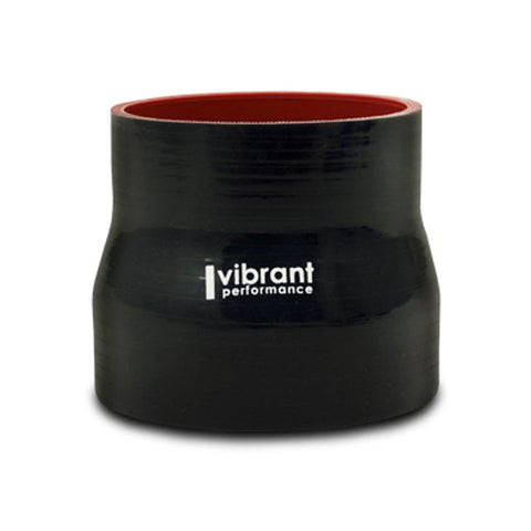 Vibrant 4 Ply Aramid Reducer Coupling - 2.5in I.D. x 4in I.D. - Gloss Black (2928)