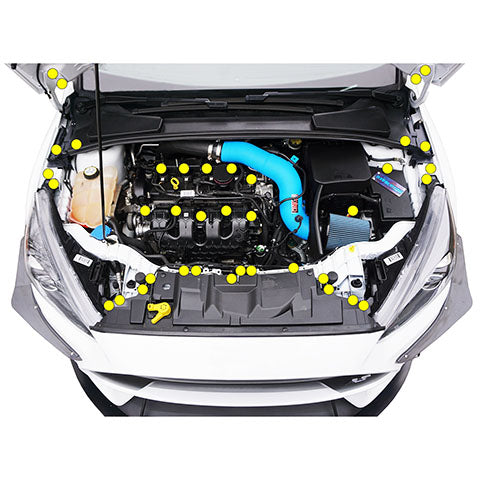 ZSPEC "Stage 2" Dress Up Bolts® Stainless/Billet Fastener Kit | 2016-2018 Ford Focus RS and 2013-2018 Ford Focus ST (00843612182005)