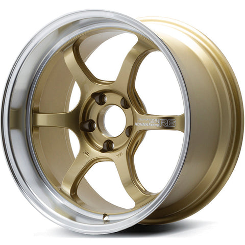 Advan Racing R6 Racing Brass Gold w/ Machined Lip 18x9.5 | 5x114.3 (YA68J12EMBZ)