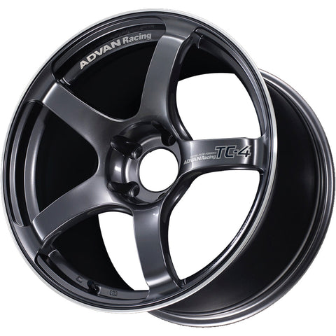 Advan Racing TC4 5x114.3 Bolt 73.1 Hub 16" Size Wheels in Metallic Gunmetal with a Machined Outer Lip Ring