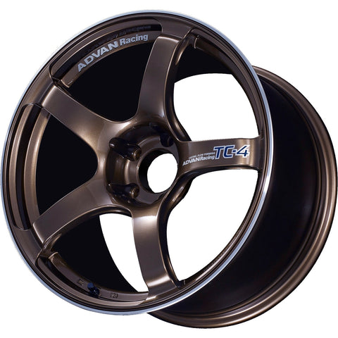 Advan Racing TC4 5x114.3 Bolt 0 Hub 17" Size Wheels in Bronze with a Machined Outer Lip Ring