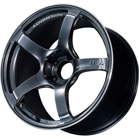 Advan Racing TC4 5x120 Bolt 72.5 Hub 18" Size Wheels in Hyperblack with a Machined Outer Lip Ring