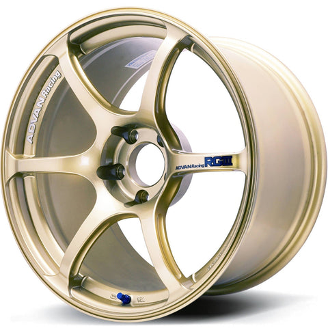 Advan Racing RGIII 5x114.3 Bolt 73.1 Hub 17" Size Wheels in Racing Gold Metallic