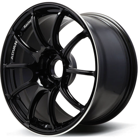 Advan Racing RZII 5x114.3 Bolt 0 Hub 18" Size Wheels in Gloss Black with a Machined Lip Ring