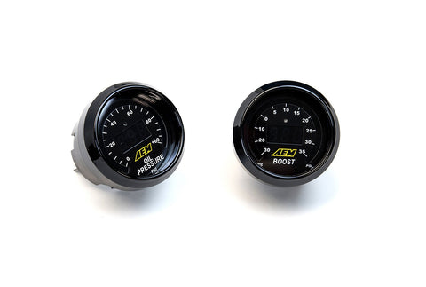 AEM 2 Gauge Set | 52mm Oil Pressure + Turbo Boost