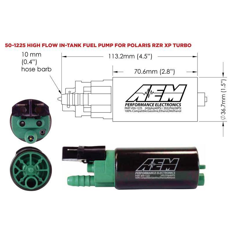 AEM E85 Compatible High Flow Fuel Pump | 2016-2019 Polaris RZR XP