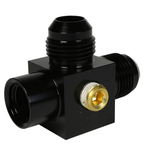 Aeromotive 2x Male AN-08 x ORB-06 Port Tee with Gauge Port (15119)