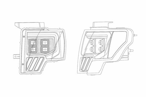 AlphaRex ARex Nova LED Heads - Chrome - Set | Ford F150: 2009-2014 (880191)