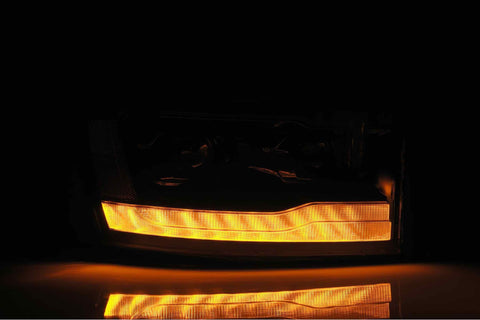 AlphaRex ARex Luxx LED Heads - Matte Black / Chrome - Set | Dodge Ram: 2006-2008 (880535)
