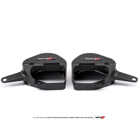 AMS Red Alpha Carbon Fiber Intake Lids | 16-23 Infiniti Q50 3.0T / 17-21 Q60 3.0T (ALP.28.06.0004-1)
