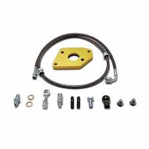 AMS Performance STX500 Turbocharger Feed Line Kit With .035" Restrictor Fitting | 2008-2014 Mitsubishi Evo X (AMS.04.14.0010-2)