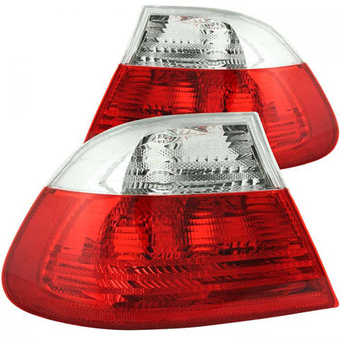 ANZO Red/Clear Tail Lights | 2000-2003 BMW 3-Series E46 (221217)