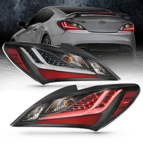 Anzo Tail Lights - Black Housing / Smoked Lens | 2010-2013 Hyundai Genesis Coupe (321347)