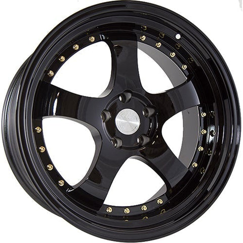 AodHan Wheels AH03 Black w/ Gold Rivets 19x9.5 | 5x114.3 (AH0319955114322FB)