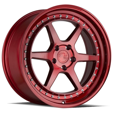 AodHan Wheels DS09 C&y Red w/ Chrome Rivets 18x8.5 | 5x100 (DS91885510035R)