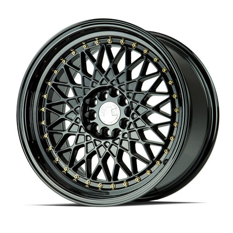 AodHan Wheels AH05 Black w/ Gold Rivets 17x9 | 5x100/5x114.3 (AH0517905100114325FB)