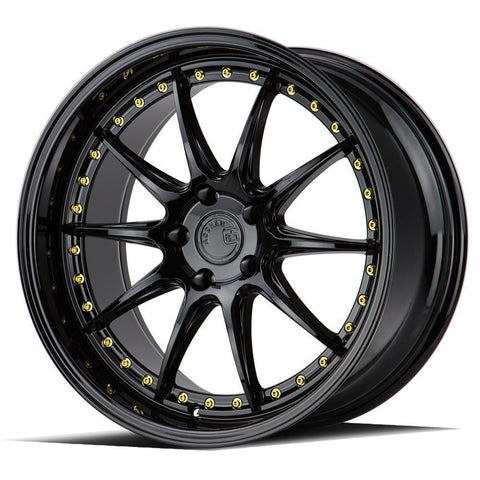 AodHan Wheels DS07 Gloss Black w/ Gold Rivets 19x9.5 | 5x114.3 (DS71995511415GB)
