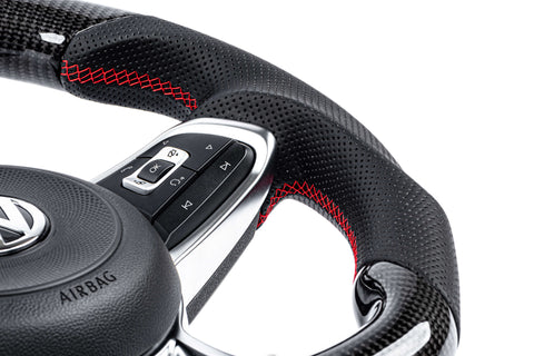 APR Tuning Red Stitching Carbon Fiber Steering Wheel | 2015 - 2020 Volkswagen MK7 GTI/GLI (MS10020)