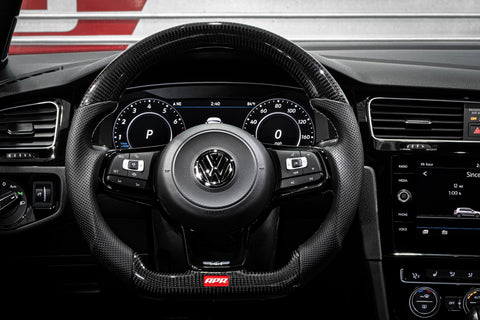 APR Tuning Silver Stitching Carbon Fiber Steering Wheel | 2015 - 2020 Volkswagen MK7 Golf R (MS10020)