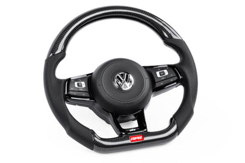 APR Tuning Silver Stitching Carbon Fiber Steering Wheel | 2015 - 2020 Volkswagen MK7 Golf R (MS10020)