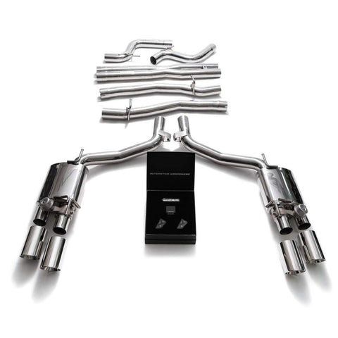 Armytrix Stainless Steel Valvetronic Exhaust System with Quad Exhaust Tips | 2014-2021 Maserati Ghibli M157 (MG572-QC38)