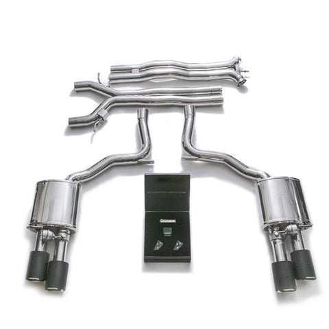 Armytrix Stainless Steel Valvetronic Exhaust System with Quad Exhaust Tips | 2018-2019 Porsche 971 Panamera (P71T2-QC38)