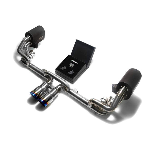 Armytrix Titanium Valvetronic Exhaust System with Dual Exhaust Tips | 2014-2019 Porsche 991 GT3 / GT3 RS (P91G3-DT18B)