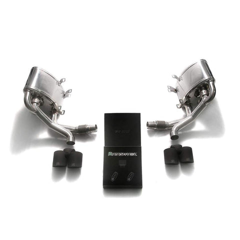 Armytrix Stainless Steel Valvetronic Muffler with Quad Exhaust Tips | 2005-2008 Porsche 997 Carrera (P97N1-QS26B)