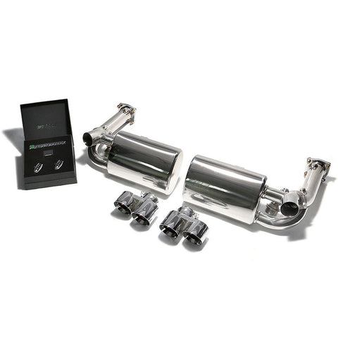 Armytrix Stainless Steel Valvetronic Exhaust System with Quad Exhaust Tips | 2007-2009 Porsche 997 Turbo (P97TT-QS34B)