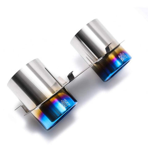 Armytrix Titanium Series Twin Titanium Blue Tips | 2010-2015 Ferrari 458 Italia / Spider 4.5L V8 (T12-2B)