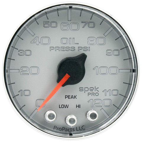 Autometer Spek-Pro 2 & 1/16" Oil Press Gauge 120PSI