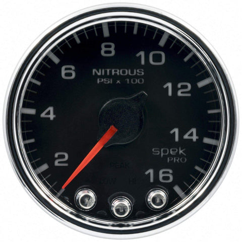 Autometer Spek-Pro 2 & 1/16" Nitrous Press Gauge 1600PSI