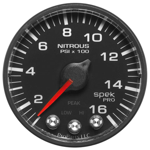 Autometer Spek-Pro 2 & 1/16" Nitrous Press Gauge 1600PSI